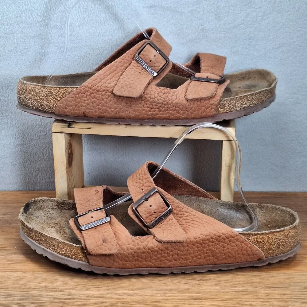 Birkenstock Arizona Men's 13 EU 46 Sandals Peach Pebbled Soft Leather Germany